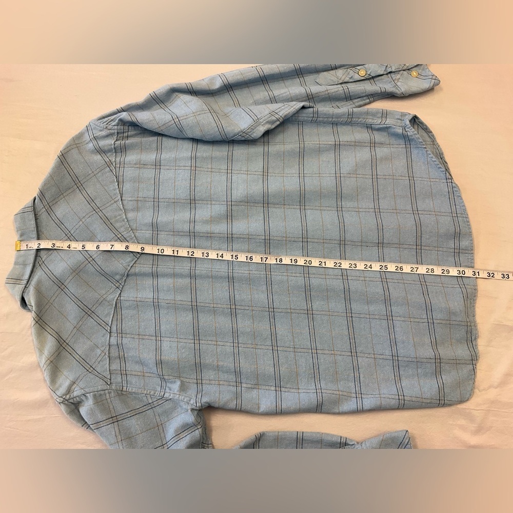 RESISTOL Double R Blue Plaid Button Front Long Sleeve Shirt, sz MD - Picture 6 of 11